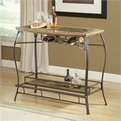 Hillsdale Lakeview Wood and Slate Top Bar Table in Brown and Medium Oak Finish