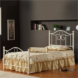 Hillsdale Westfield Metal Poster Bed 5 Piece Bedroom Set in Off White Finish-Full