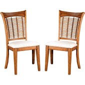Hillsdale Bayberry Fabric Dining Side Chair in Oak Finish (Set of 2)