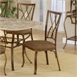 ADD TO YOUR SET: Hillsdale Brookside Diamond Back Fabric Side Chair in Metallic Brown Finish (Set of 2)