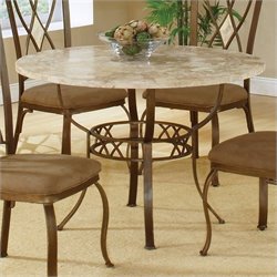 Hillsdale Brookside Stone Top Round Dinette Table in Ivory Finish