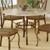 Hillsdale Brookside Stone Top Round Dinette Table in Ivory Finish