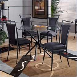 Hillsdale Cierra Mix-n-Match 5 Piece Round Dining Table Set with Black Dining Chairs