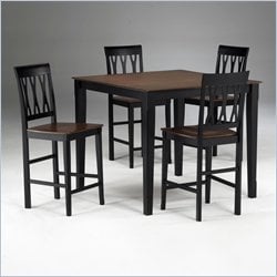 Hillsdale Riverview Ribbon Back 5 Piece Counter Height Dining Table Set