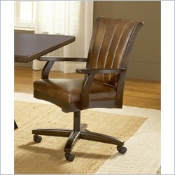 Hillsdale Grand Bay Dining Arm Chair with Casters in Cherry Finish