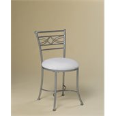 Hillsdale Dutton Vanity Stool in Chrome Look Powder Coat