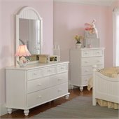 Hillsdale Westfield Double Dresser and Mirror Set in Off-White Finish