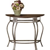 Hillsdale Montello Wood Top Console Table in Old Steel Finish