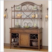 Hillsdale Villagio Server And Hutch in Dark Chestnut