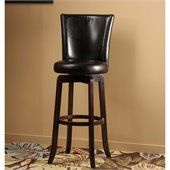 Hillsdale Copenhagen 26 Swivel Counter Stool in Black Vinyl/Espresso