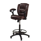 Hillsdale Dawson Upholstered Adjustable Back Stool in Brown/Black