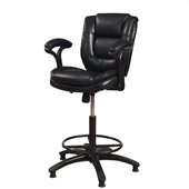 Hillsdale Dawson Upholstered Adjustable Back Stool in Black