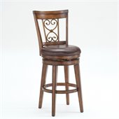 Hillsdale Villagio 30 Swivel Scroll Back Bar Stool in Chestnut