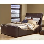 Hillsdale Justin Sleigh Storage Bed in Bonded Brown Leather