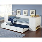 Hillsdale Cody Daybed with Trundle and End Chest/Bookcase in White