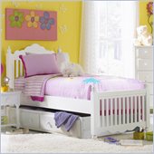 Hillsdale Lauren Twin Post Bed with Trundle in White