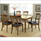 Hillsdale Bergamo 7 Piece Dining Set in Weathered Brown