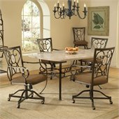 Hillsdale Brookside 5 Piece Dining Set with Oval Caster Chairs