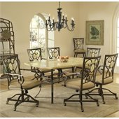 Hillsdale Brookside 7 Piece Dining Set with Oval Caster Chairs