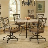 Hillsdale Brookside 5 Piece Round Dining Set w/ Oval Caster Chairs