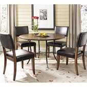 Hillsdale Cameron 5 Piece Round Wood Top Dining Set w/ Parsons Chairs