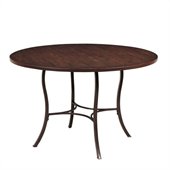 Hillsdale Cameron Metal Dining Table with Wood Top in Chestnut Brown
