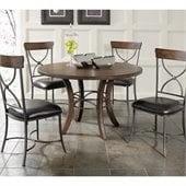 Hillsdale Cameron 5 Piece Round Wood Dining Set with X Back Chairs