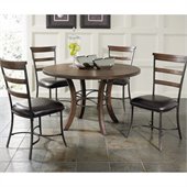 Hillsdale Cameron 5 Pc Round Wood Dining Set with Ladder Back Chairs