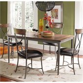 Hillsdale Cameron 5 Piece Rectangle Dining Set with X Back Chairs