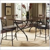 Hillsdale Cameron 5 Pc Counter Height Wood Dining Set w/ X Back Stools