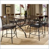Hillsdale Cameron 7 Pc Counter Height Wood Dining Set w/ X Back Stools