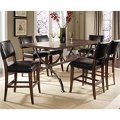 Hillsdale Cameron 7 Pc Counter Height Wood Dining Set w/ Parson Stools