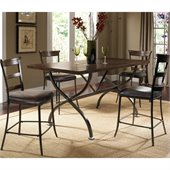 Hillsdale Cameron 5 Pc Counter Height Wood Dining Set w/ Ladder Stools