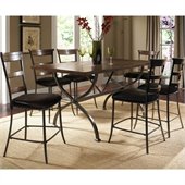 Hillsdale Cameron 7 Pc Counter Height Wood Dining Set w/ Ladder Stools