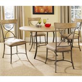 Hillsdale Charleston 5 Pc Round Wood Top Dining Set w/ X Back Chairs