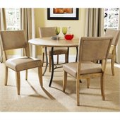 Hillsdale Charleston 5 Pc Round Wood Top Dining Set w/ Parsons Chairs