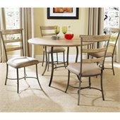 Hillsdale Charleston 5 Pc Round Wood Top Dining Set w/ Ladder Chairs