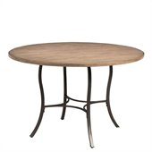 Hillsdale Charleston Round Metal Table with Wood Top in Desert Tan