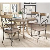Hillsdale Charleston 5 Pc Round Wood Dining Set w/ X Back Chairs