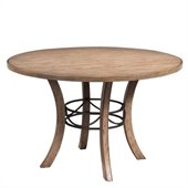Hillsdale Charleston Round Wood Table with Metal Ring in Desert Tan