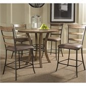 Hillsdale Charleston 5 Pc Counter Round Wood Pub Set w/ Ladder Stools
