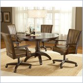 Hillsdale Grand Bay 5 Pc Round Dining Set with Caster Chairs in Cherry
