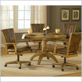 Hillsdale Grand Bay 5 Pc Round Dining Set with Caster Chairs in Oak