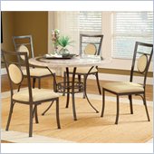 Hillsdale Harbour Point 5 Pc Round Dining Set with Metal Oval Chair