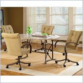 Hillsdale Harbour Point 5 Pc Octagon Dining Set with Caster Chair 