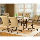 Hillsdale Harbour Point 7 Pc Octagon Dining Set with Caster Chair 