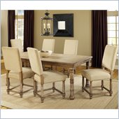 Hillsdale Hartland 7 Piece Dining Set with 6 Side Chairs in Light Oak