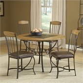 Hillsdale Lakeview 5 Piece Round Dining Set with Wood Chairs in Brown