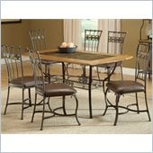 Hillsdale Lakeview 7 Piece Rectangle Dining Set with Slate Chairs