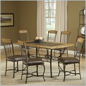 Hillsdale Lakeview 7 Piece Rectangle Dining Set with Wood Panel Chairs